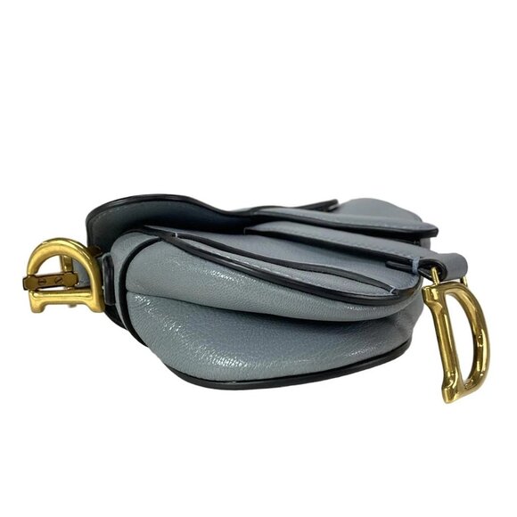 Auth DIOR/ChristianDior Saddle Microbag - Cloud Blue Leather Handbag - Picture 13 of 16